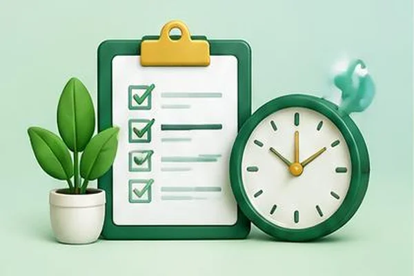 Checklist and clock