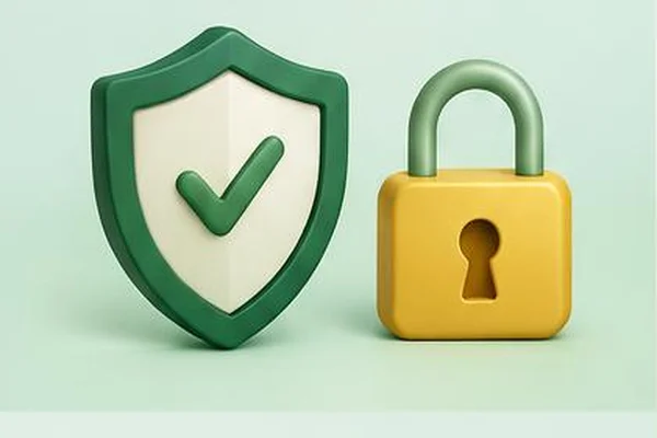 Shield and padlock